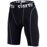 SIGETU Elastic Tight-fitting Five-speed Dry Pants for Men(Color:Black Gray Size:L)