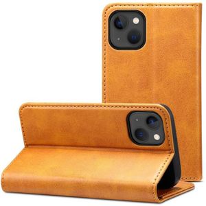 Kalfstructuur Horizontale Flip Lederen Case met Houder & Card Slots & Portemonnee voor iPhone 13 Mini (Khaki)
