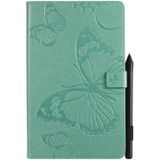 For Galaxy Tab A 10.1 (2019) Pressed Printing Butterfly Pattern Horizontal Flip PU Leather Case with Holder & Card Slots & Wallet & Pen Slot(Green)