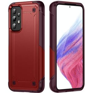 Voor Samsung Galaxy A53 5G 2 in 1 Soft TPU Hard PC Phone Case (Rood Rose Rood)