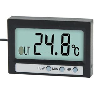 Dual Way (Indoor and Outdoor) LCD Digital Thermometer with Clock Display Function  TM-2 (Black)