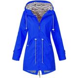 Women Waterproof Rain Jacket Hooded Raincoat  Size:L(Blue)