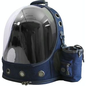 Pet Portable Transparent Space Capsule Backpack(Dark Blue)