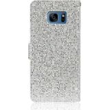 For Samsung Galaxy S7 Glitter Powder Horizontal Flip Leather Case with Card Slots & Holder & Lanyard(Silver)