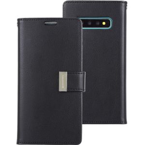 GOOSPERY RICH DIARY PU + TPU Crazy Horse Texture Horizontal Flip Leather Case for Galaxy S10  with Card Slots & Wallet & Photo frame (Black)