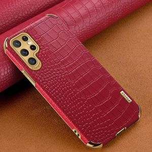 Voor Samsung Galaxy S22 Ultra 5G 6D Galvaniseren Krokodil Textuur Telefoon Case (Rood)