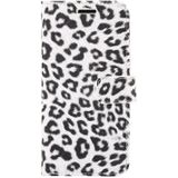 Leopard Pattern Horizontal Flip Leather Case for iPhone XS  With Holder & Card Slots (White)