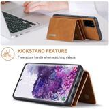 For Samsung Galaxy S20+ DG.MING M1 Series 3-Fold Multi Card Wallet + Magnetic Back Cover Shockproof Case with Holder Function(Brown)