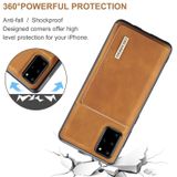 For Samsung Galaxy S20+ DG.MING M1 Series 3-Fold Multi Card Wallet + Magnetic Back Cover Shockproof Case with Holder Function(Brown)