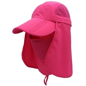 outfly 360 graden anti-ultraviolet hoed sneldrogende zon cap  grootte: verstelbaar (volwassen rose rood)