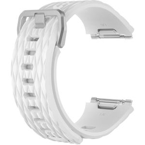 For Fitbit Ionic Dragon Scale Texture Silicone Replacement Wrist Strap Watchband with Buckle  Size:S(White)