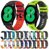 For Samsung Galaxy Watch 4 44mm 20mm Two-Color Silicone Watch Band(White+Orange)