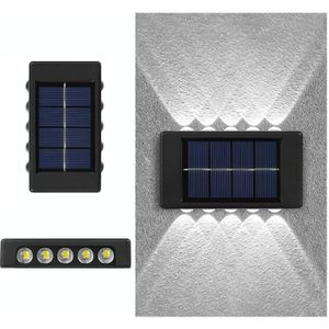 10LED NiMH Solar Wandlamp Outdoor Waterdicht Op en neer Tweekoppige Spotlights (Wit Licht)