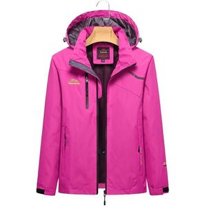 Ladys Outdoor Sports Single Layer Stormsuit Wear Resistant Breathable Waterproof Windproof Couple Mountaineering Suit (Color:Rose Red Size:XXXXL)