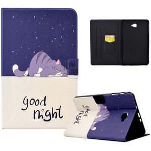 Voor Samsung Galaxy Tab A 10.1 T580 Electric Pressed TPU Smart Leather Tablet Case (Lazy Cat)