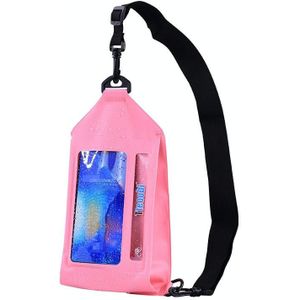 Tteoobl Zwemmen Waterdichte Crossbody Telefoon Tas Touch Screen Borst Tas  Stijl: Plakken Model (Roze)