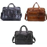 9913 Casual Men Singer-shoulder Messenger Briefcase 15.6 Inch Business Handbag(Black)
