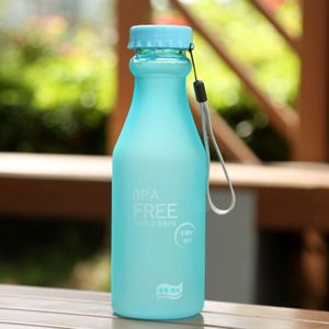 550mL Frost Leak-proof Plastic Portable Soda Bottle Sealed Simple Student Handy Beverage Bottle(Blue)