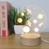 3D Atmosphere Decorative Light Acrylic Inner Carved LED Night Light Creative Girl Table Lamp(Cartoon Astronaut)