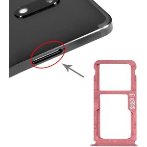 SIM Card Tray + SIM Card Tray / Micro SD Card Tray for Nokia 7 Plus TA-1062 (Purplish Red)