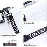 TINYAT T9058 PVC Transparante Jelly Bag Dames Messenger Bag Mini Cilinder Telefoontas (Zwart)