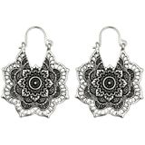 Vintage Ethnic Style Metal Openwork Flower Flower Earrings Bohemian Carved Earrings(Gold)