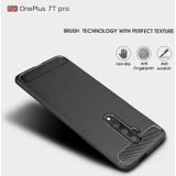 For Oneplus 7T Pro  Brushed Texture Carbon Fiber TPU Case(Black)