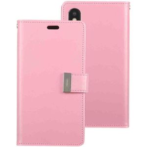 MERCURY GOOSPERY RICH DIARY Crazy Horse Texture Horizontal Flip Leather Case for iPhone XS Max  with Card Slots & Wallet (Pink)
