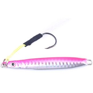 HENGJIA 8cm/30g Luya Fishing Lure Artificial Hard Bait Hook Iron Plate Fishing Tackle (Pink)