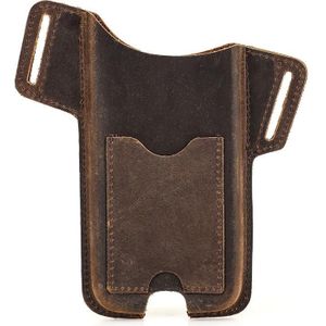 Contacten Familie Crazy Horse Leather Large Screen Mobiele telefoonriem Holster