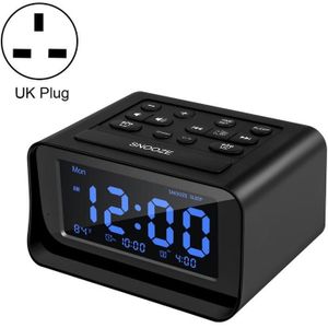 LED digitale slaapkamer wekker met USB opladen poort klok radio temperatuur elektronische platformklok  specificatie: Britse plug