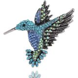 2 PCS Inlaid Bee Bird Brooch Personality Clothing Pins Scarf Buckle(Blue )