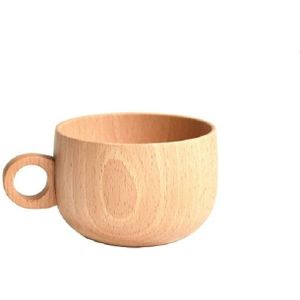 Beech Coffee Cup Wooden Water Cup Tea Cup with Handle  Style:Cup