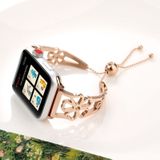 Flower Shaped Bracelet Stainless Steel Watchband for Apple Watch Series 3 & 2 & 1 42mm (Rose Gold)