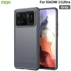 For Xiaomi Mi 11 Ultra MOFI Gentleness Series Brushed Texture Carbon Fiber Soft TPU Case(Gray)