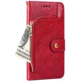 Zipper Bag PU + TPU Horizontal Flip Leather Case with Holder & Card Slot & Wallet & Lanyard For iPhone 12 Pro Max(Red)