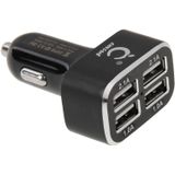 4-Ports 5V (2.1A + 2.1A + 1A + 1A) USB Universal Car Charger  For iPad  iPhone  Galaxy  Huawei  Xiaomi  LG  HTC and Other Smart Phones  Rechargeable Devices(Black)