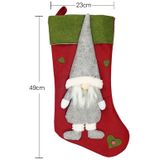 Kerstversiering Faceless Doll Sokken Gift Bag Kerstboom Hanger (Groen)