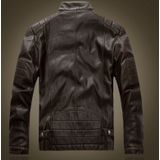Sportsman Motorcycle Leather Jacket (Color:Khaki Size:M)