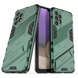 Voor Samsung Galaxy A32 4G Punk Armor 2 in 1 PC + TPU Schokbestendig Hoesje met Onzichtbare Houder (Groen)