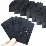 2 stuks Creative Gold folie Poker plastic waterdichte speelkaarten (zwart)