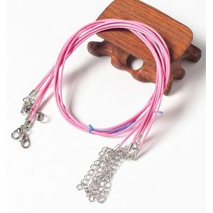 100 PCS Crystal Pendant Necklace Rope Jewelry Lanyard(Pink)