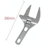 2 PCS Aluminum Adjustable Large Opening Bathroom Wrench Hardware Tools  Specification: No Package Ordinary Version(Silver)