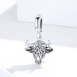 S925 Sterling Silver Bull Head Pendant DIY Bracelet Necklace Accessories