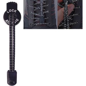AONIJIE Unisex verstelbare elastische reflecterende sport Lace Quick Lock Shoelace(Black)