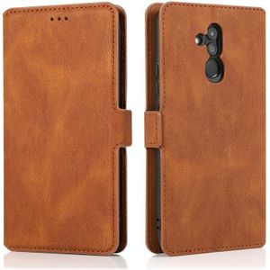 For Huawei Mate 20 Lite Retro Magnetic Closing Clasp Horizontal Flip Leather Case with Holder & Card Slots & Photo Frame & Wallet(Brown)