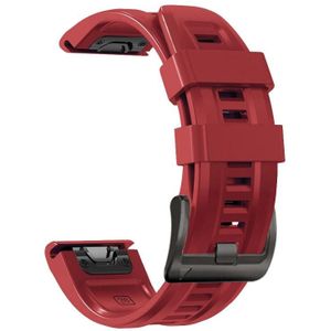 Voor Garmin Fenix 7 22mm Silicone Sport Pure Color Strap (Red)