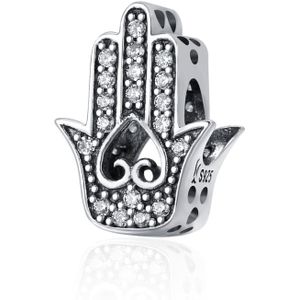S925 Sterling Silver Personality Hand of Fatima Beads DIY Bracelet Accessories