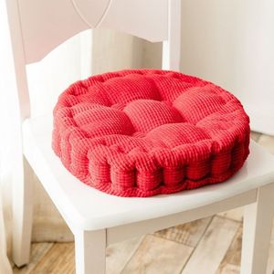 Thickened Round Computer Chair Cushion Floor Mat for Office Classroom Home  Size:43x43cm (Red)