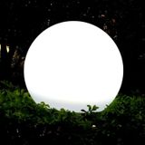 LEH-42321 40cm Round Ball Solar Power Lamp  Floating Garden Changing Colorful LED Light with 0.7W Monocrystalline Silicon Solar Panel & Remote Control(White)